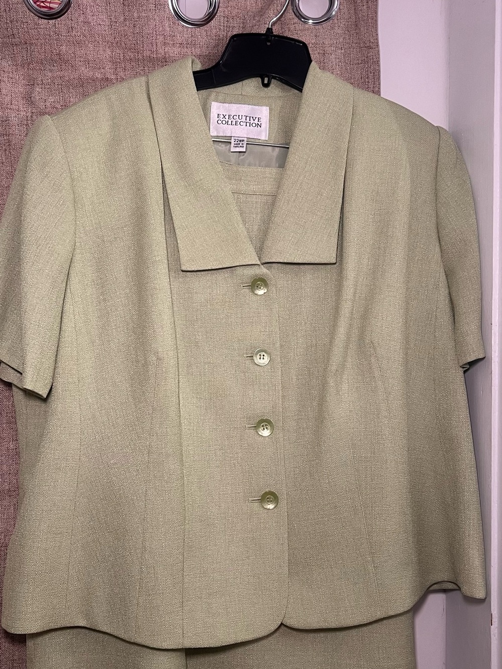 Two piece jacket and skirt in Light Olive